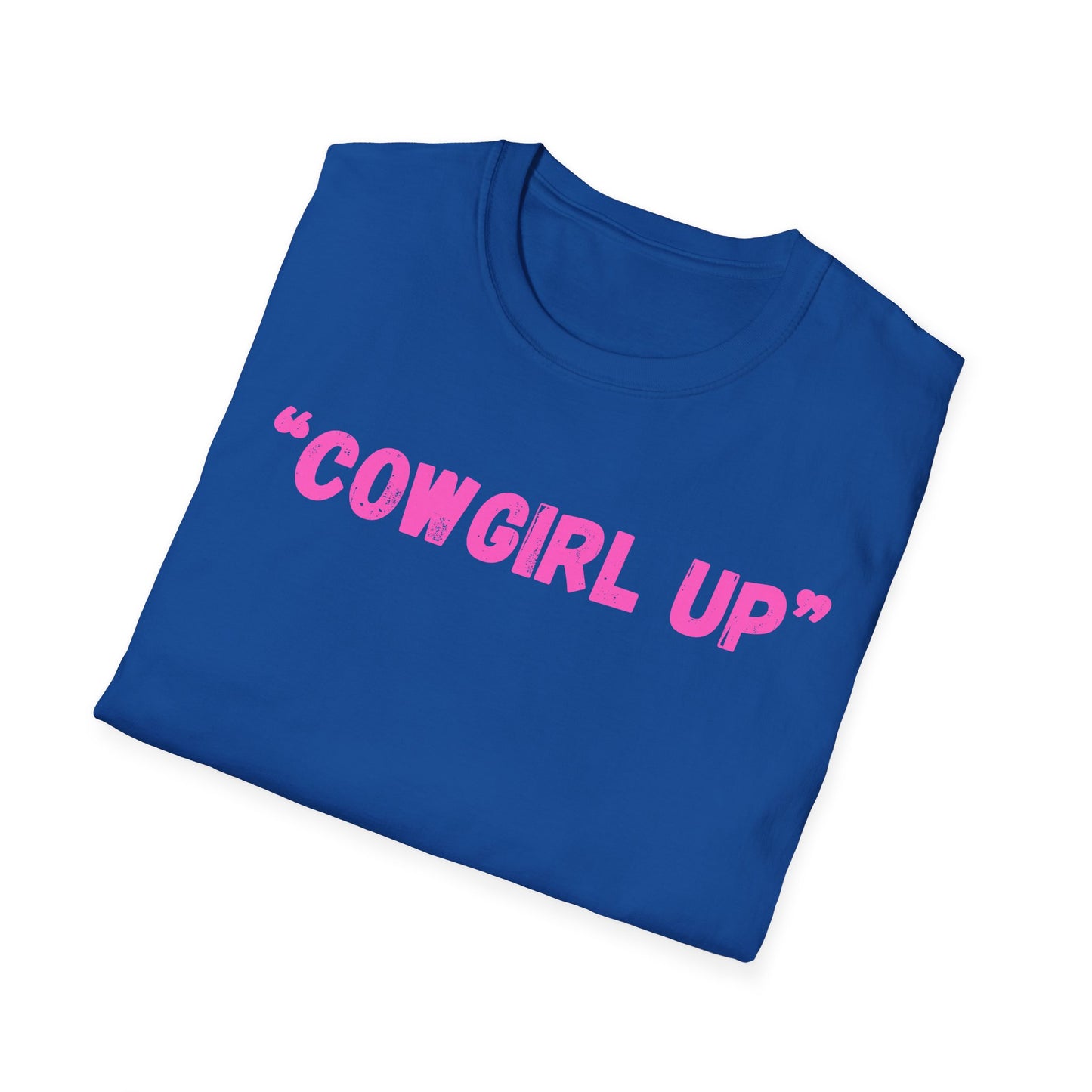 Cow girl up text T Shirt | Pink Western Typography Tee