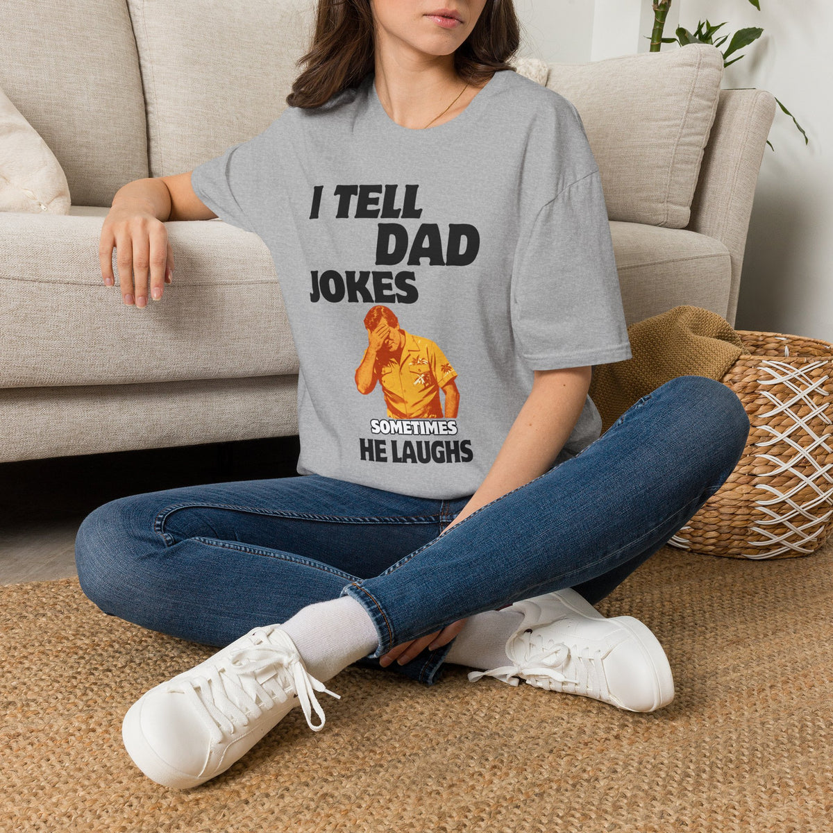 I Tell Dad Jokes shirt | Funny Dad Joke Tee with Facepalm Illustration
