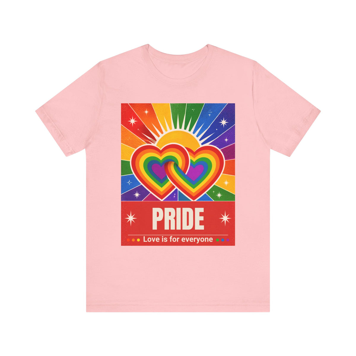 Rainbow Double Hearts Pride Tee | Love Is For Everyone