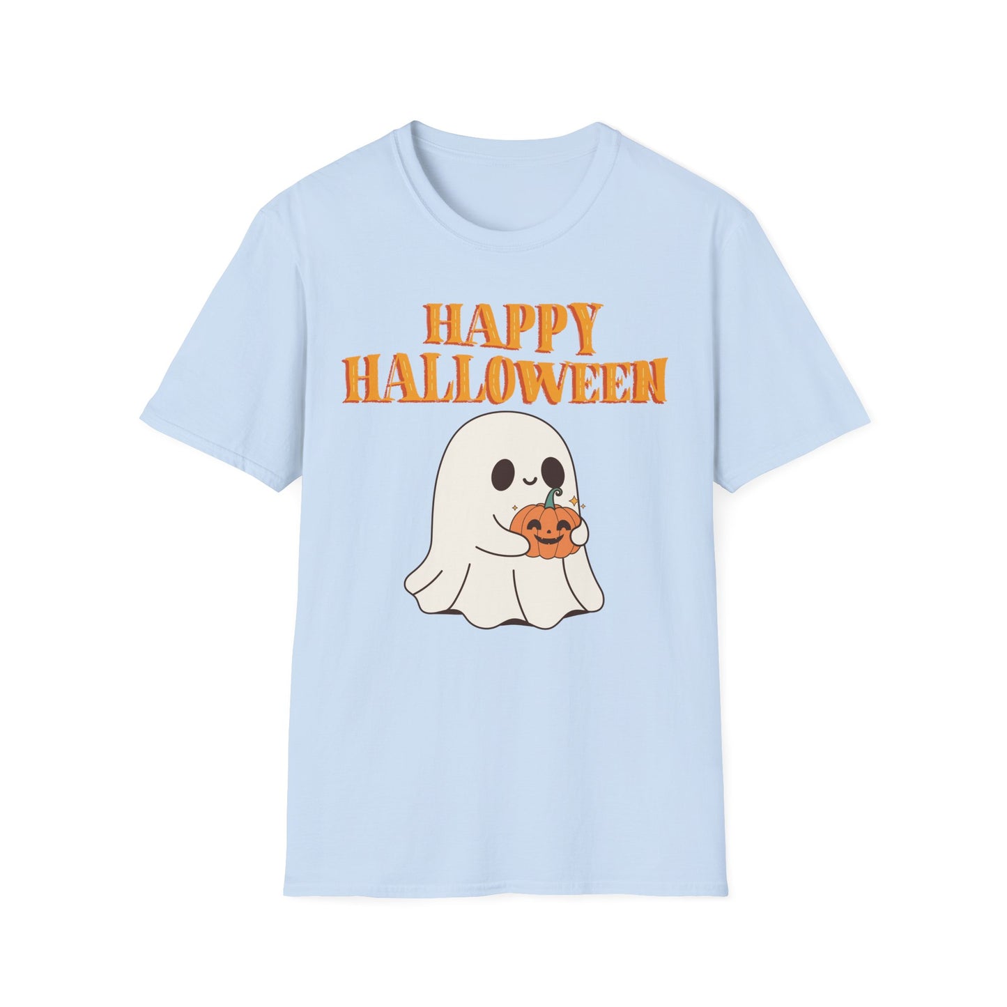 Happy Halloween Ghost T-Shirt, Cute Halloween Tee, Unisex Graphic T-Shirt, Fall Apparel, Spooky Season Shirt, Trick or Treat Top