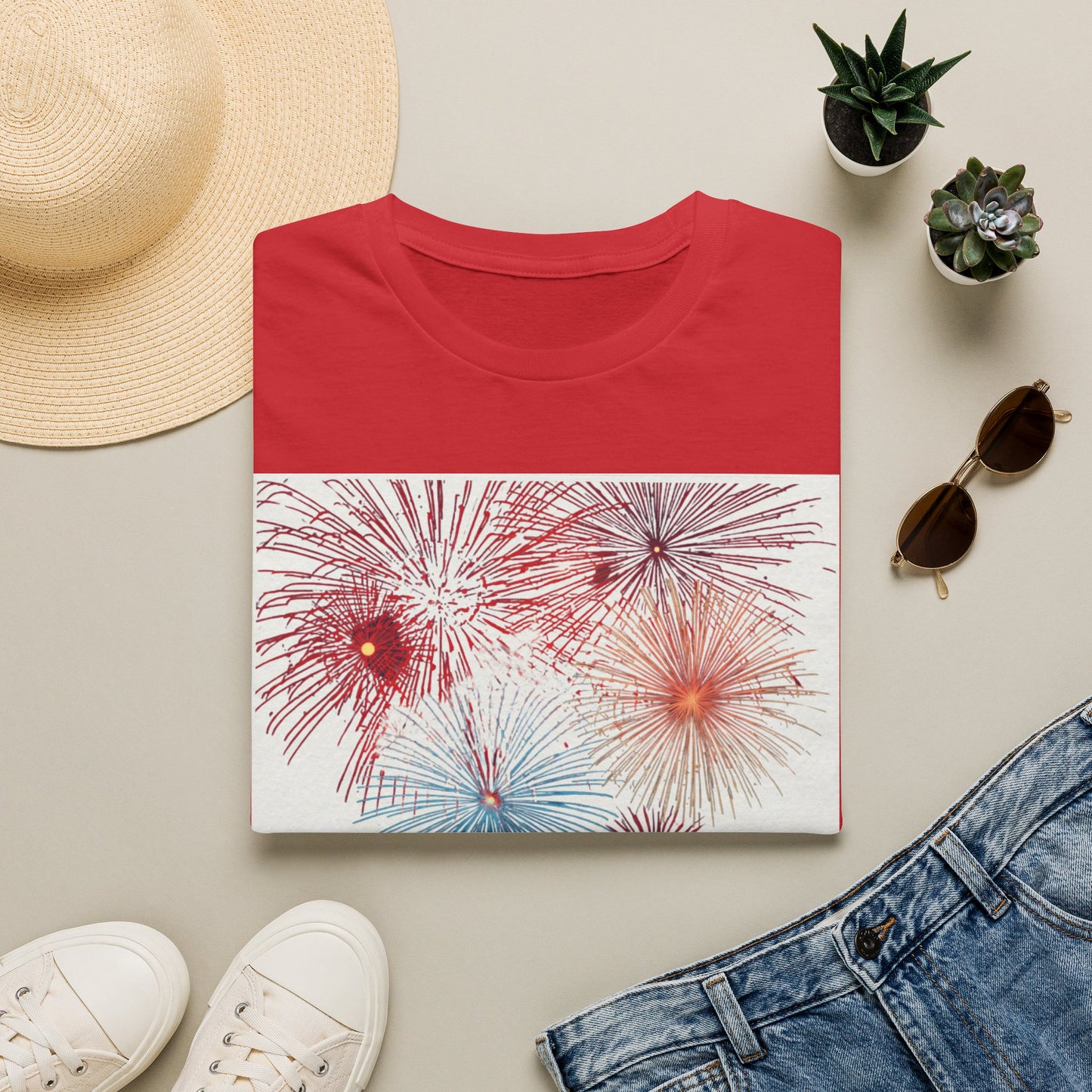 Fireworks Burst T-Shirt | Patriotic Sparkler Celebration Tee