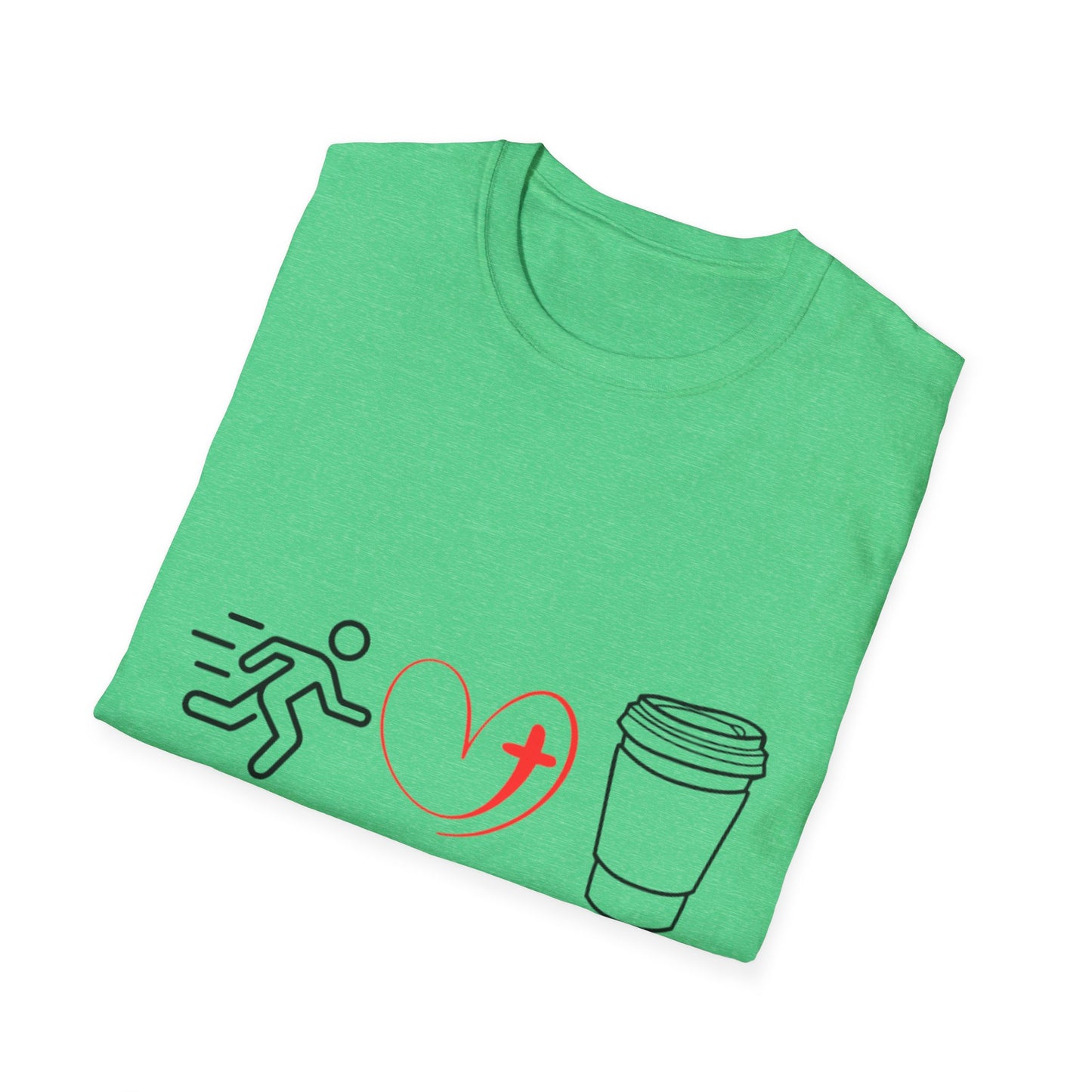 Running Faith Caffeine T-Shirt, Motivational Fitness Tee, Gift for Runners, Christian Apparel, Inspirational Workouts