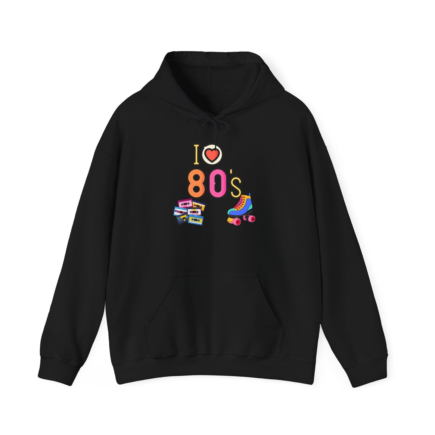 I Love 80s Roller Skate Hoodie | Retro 80s Neon Graphic