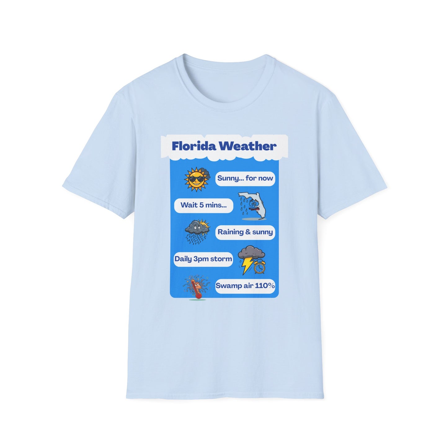 Florida Weather T-Shirt | Sunny... for now text graphic