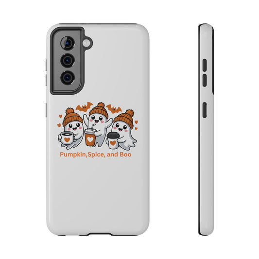 Cute Fall Ghosts Phone Case, Pumpkin Spice and Boo Cell Phone Cover, Halloween Accessory, Unique Gift for Spooky Season, Fall Decor