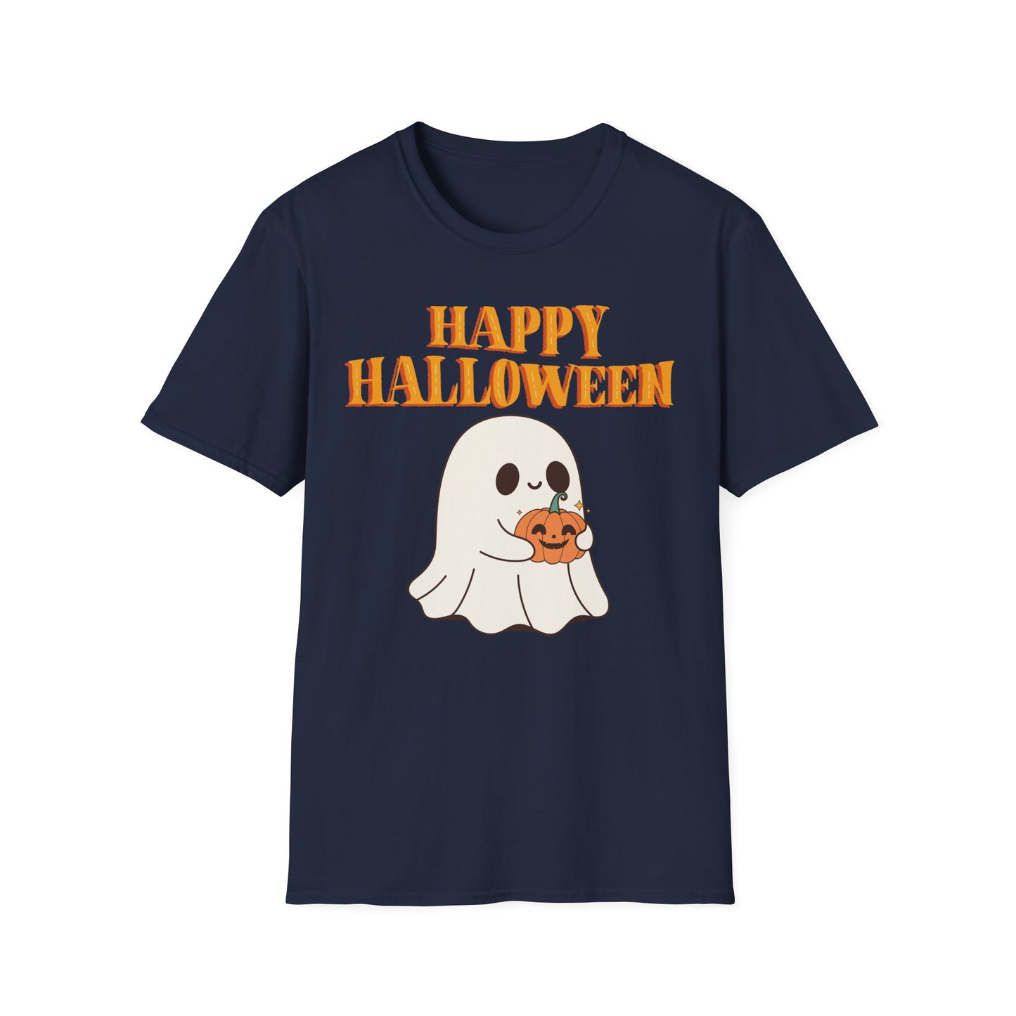 Happy Halloween Ghost T-Shirt, Cute Halloween Tee, Unisex Graphic T-Shirt, Fall Apparel, Spooky Season Shirt, Trick or Treat Top