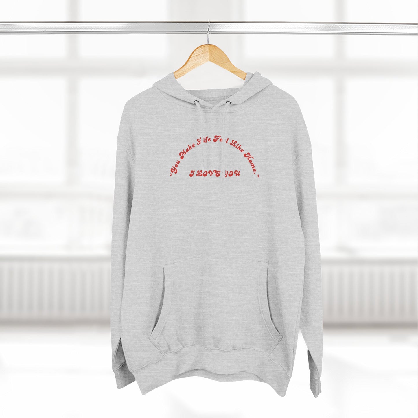 Minimalist White Hoodie with Red Script – 'I Hope You' Comfort Pullover