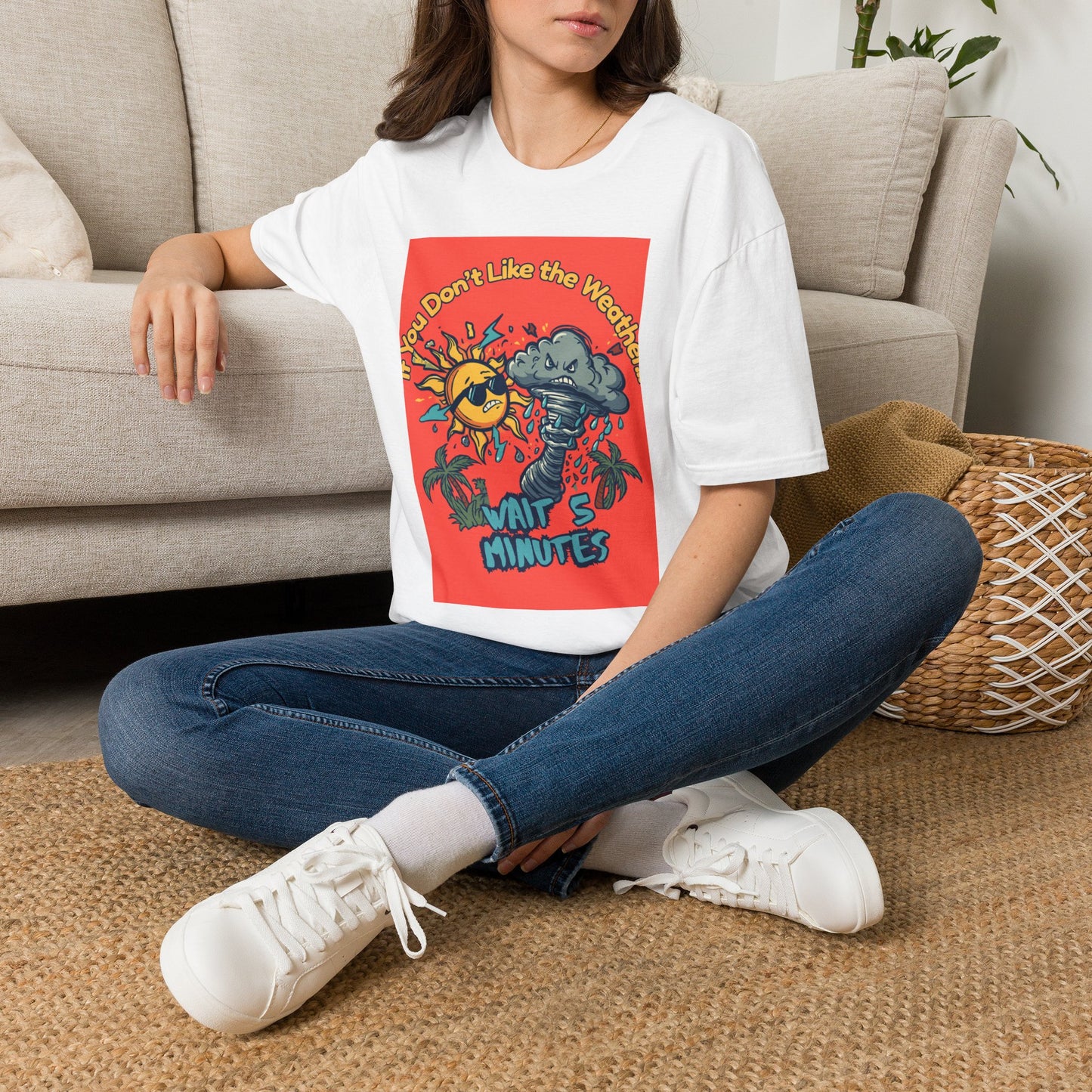 If You Don't Like the Weather T-Shirt, Sun and Storm Cartoon Tee | Weather Humor