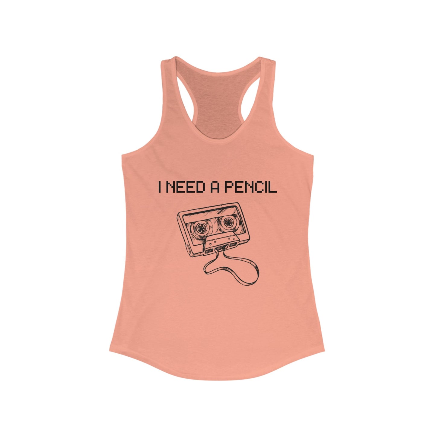 Retro Graphic Racerback Tank - 'I Need a Pencil' | Vintage Style, Casual Summer Wear, Music Lovers Gift, 80s Nostalgia Top, Perfect for