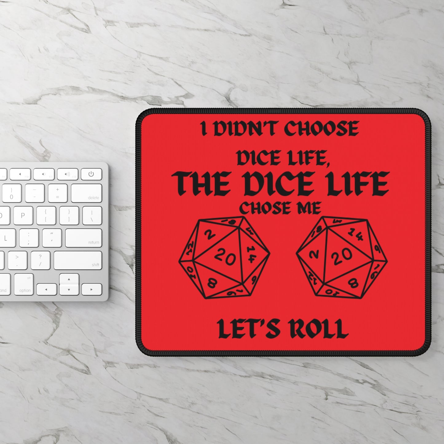 Gaming Mouse Pad - Fun D&D Gamer Gift, Dice Theme Mousepad, Perfect for Game Night, Let's Roll Design, RPG Dice Accessory