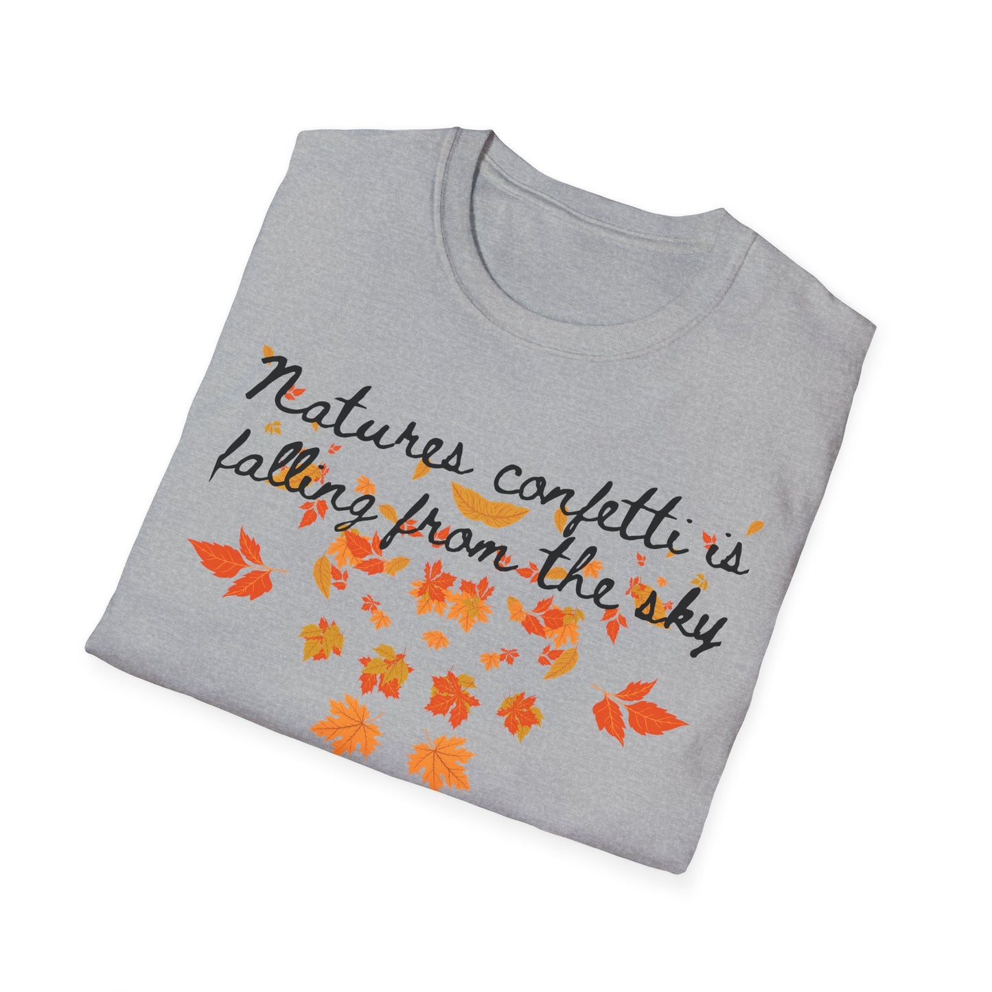 Fall Nature Confetti T-Shirt | Autumn Apparel, Seasonal Gift, Cute Casual Wear, Outdoor Adventures, Thanksgiving Shirts