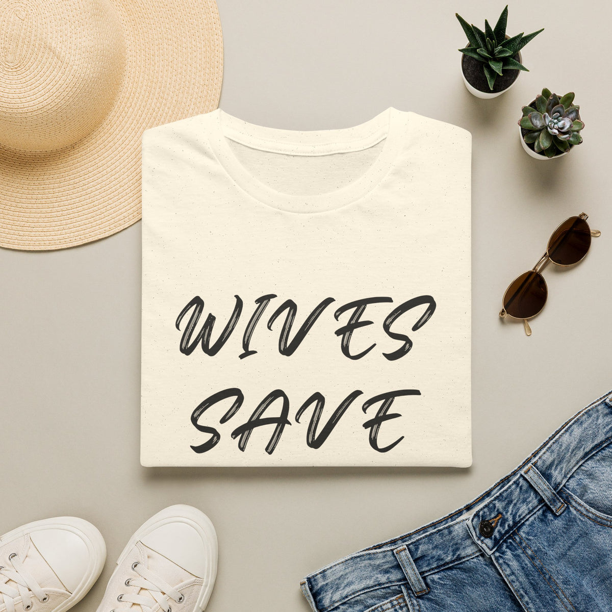 Wives Save Lives T-Shirt | Script Typography, Awareness Tee