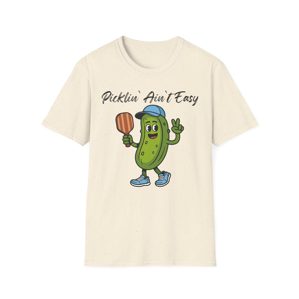 Picklin Ain't Easy Pickle Character T-Shirt | Cartoon Pickle with Paddle