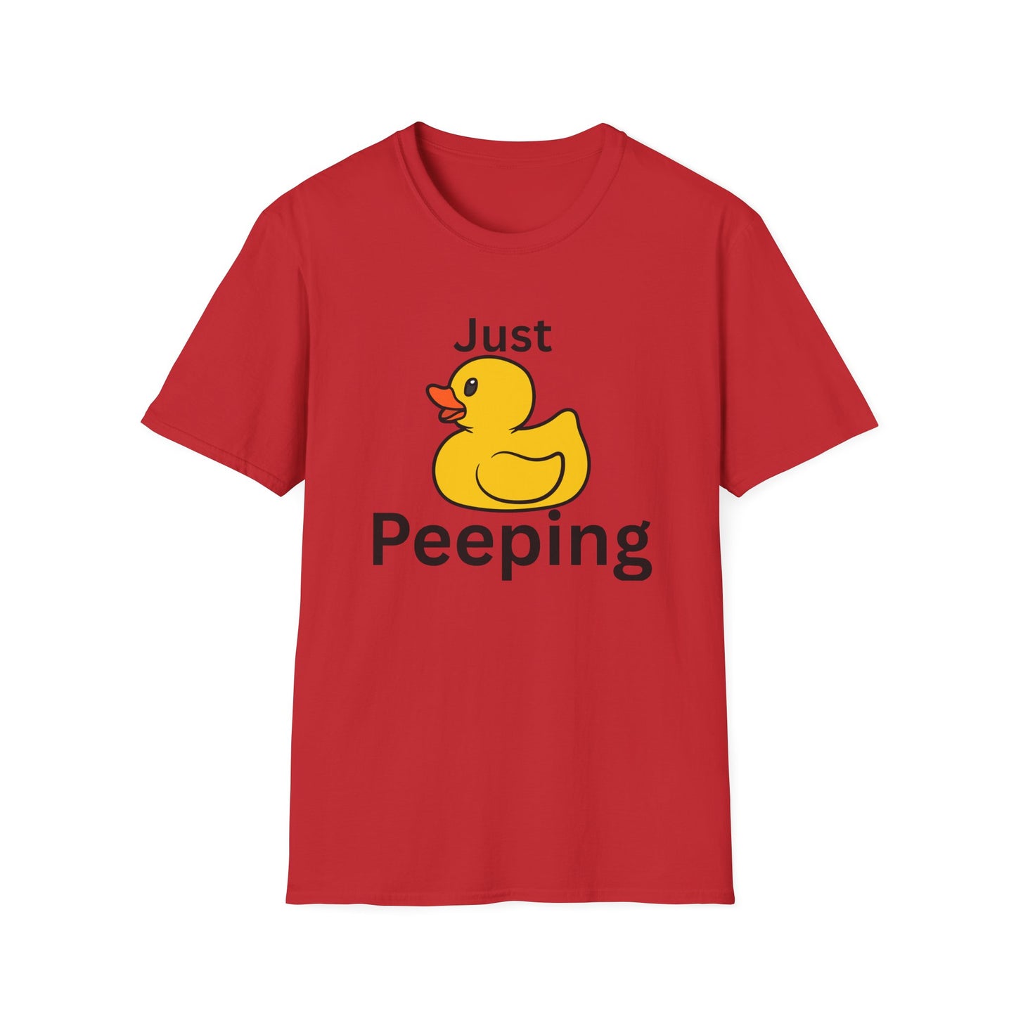 Just Peeping Duck T-Shirt, Fun Graphic Tee, Gift for Duck Lovers, Casual Apparel, Cute Gift for Birthdays