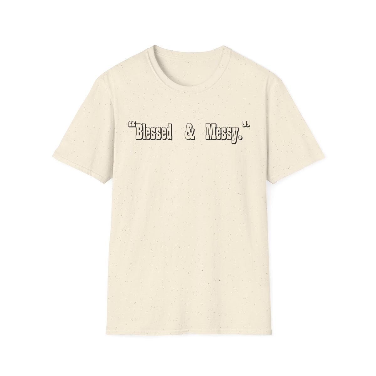 Blessed & Messy T-Shirt | Script Text Minimalist Typography