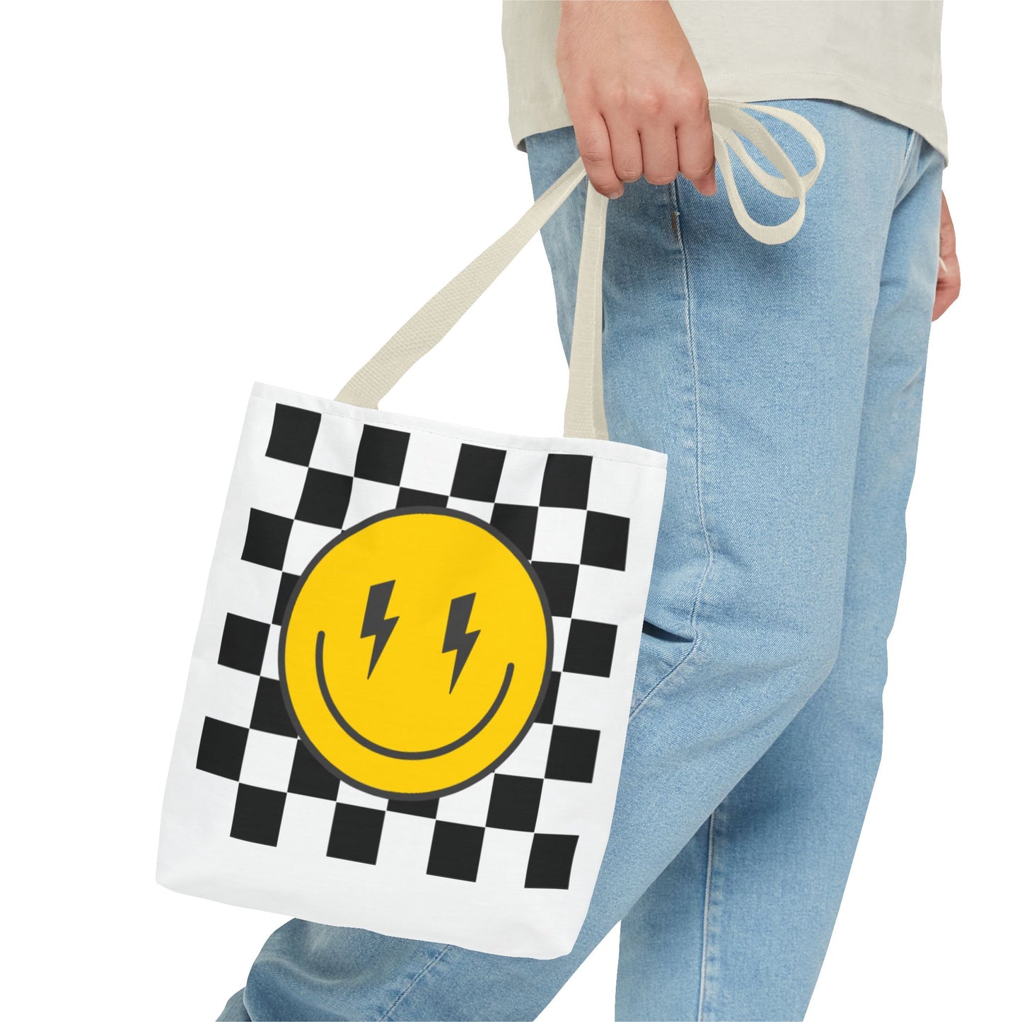 Cheerful Smiley Tote Bag, Fun Eco-Friendly Shopping Bag, Gift for Friends, Festival Essentials, Everyday Use