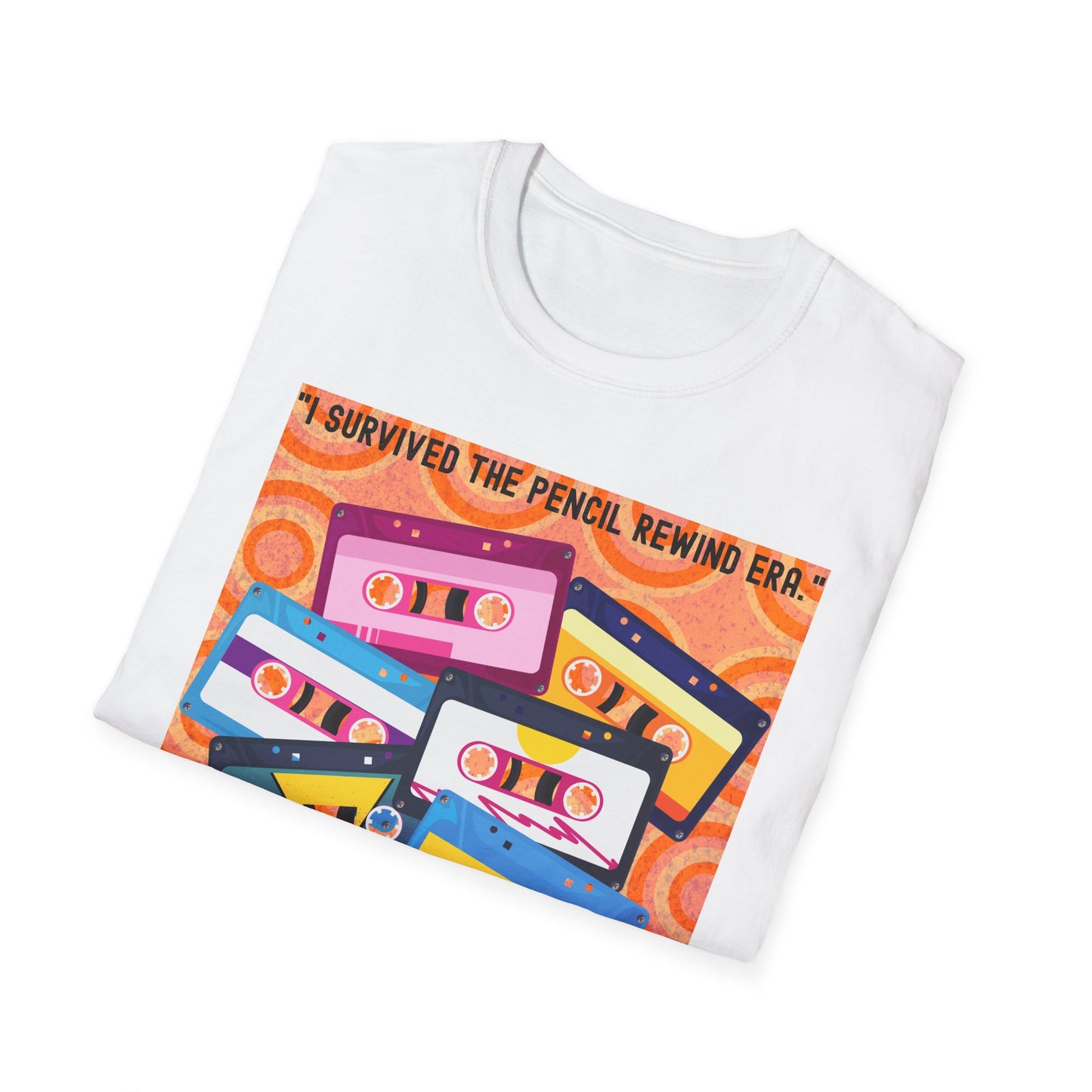 Vintage 90s T-Shirt, Retro Graphic Tee, I Survived the Pencil Rewind Era, Gift for Music Lovers, Nostalgic Apparel