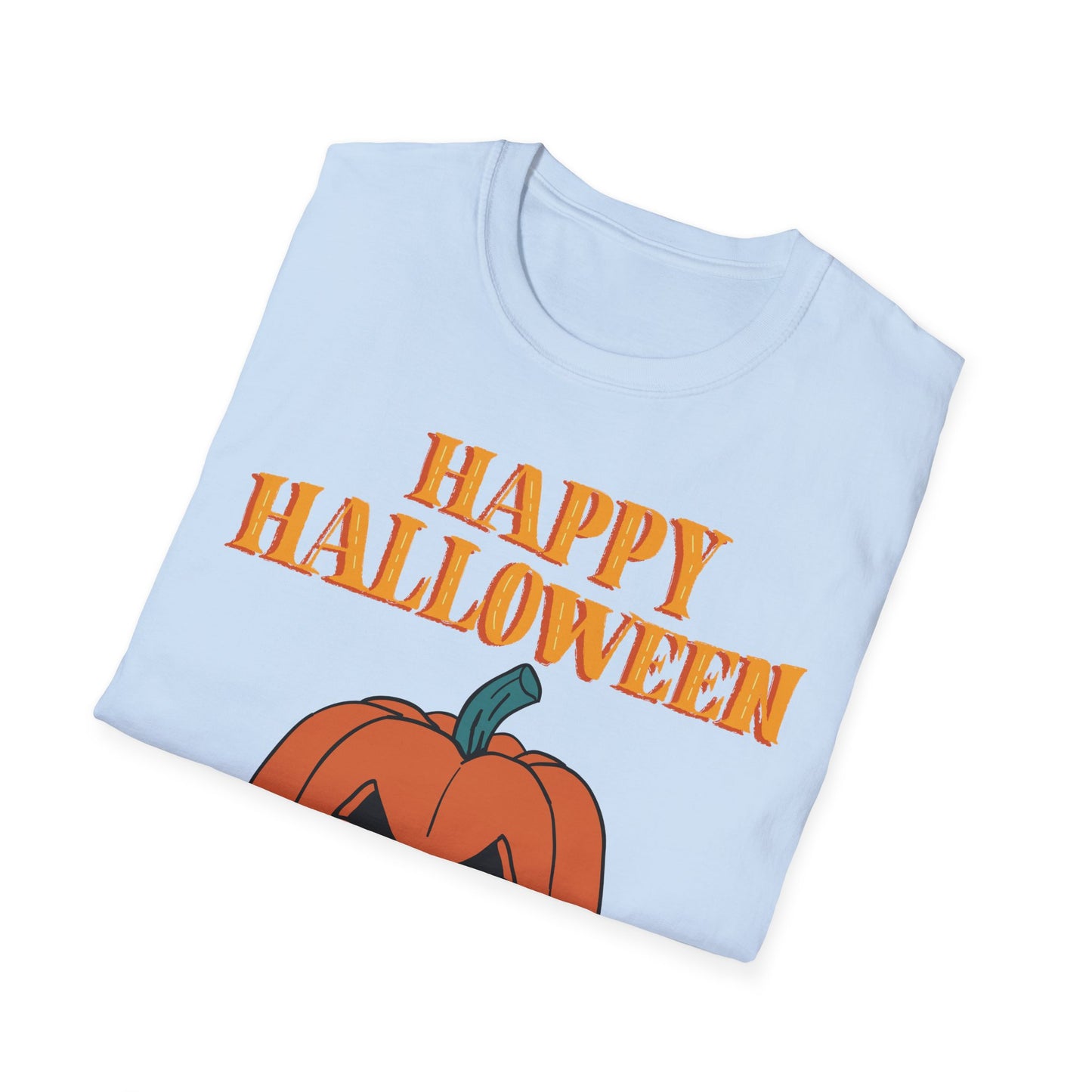 Happy Halloween Pumpkin Unisex T-Shirt, Halloween Apparel, Fall Outfit, Pumpkin Shirt, Spooky Season Tee, Gift for Halloween Lovers