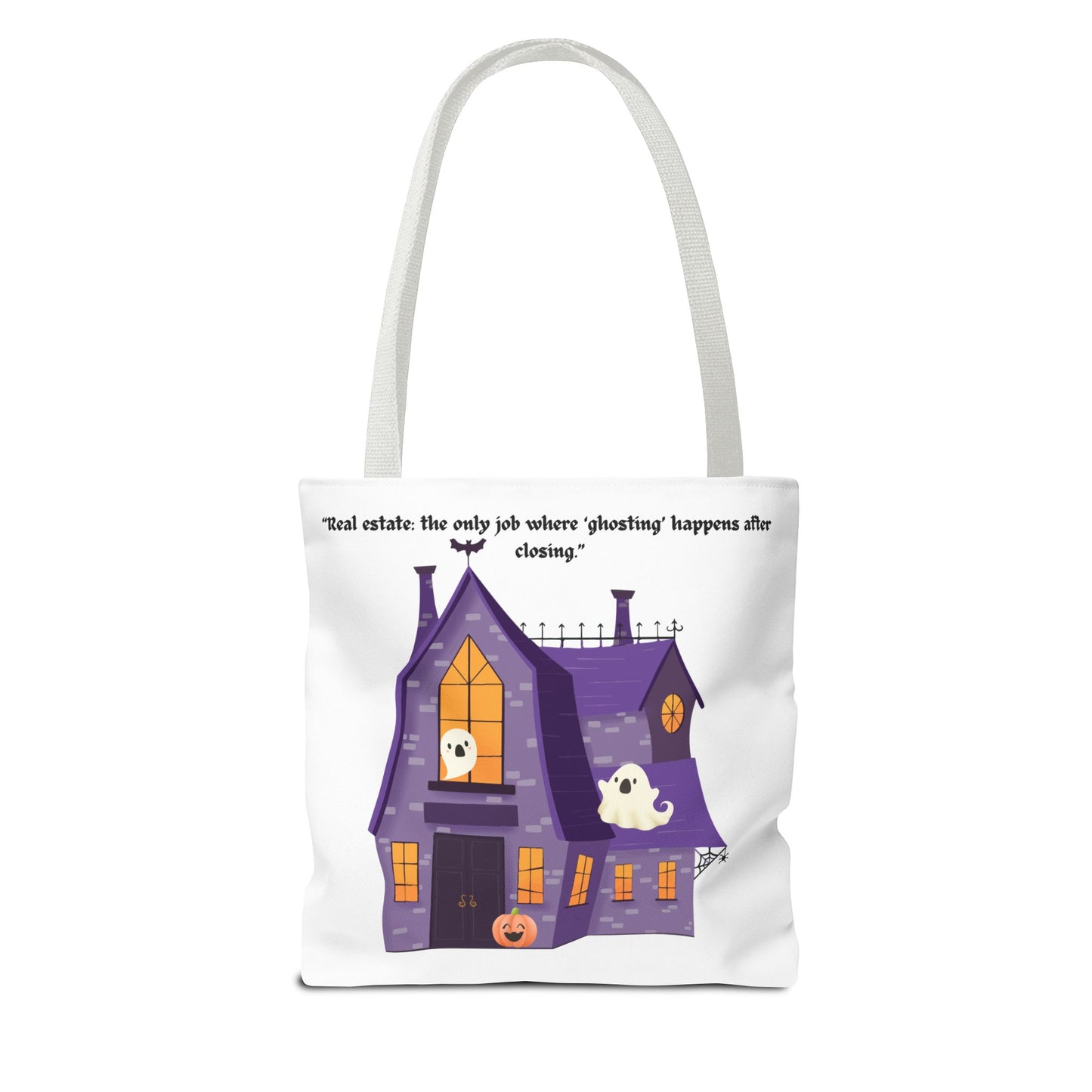 REAL ESTATE Halloween Tote Bag, Ghostly Real Estate Humor, Fun & Spooky Gift for Realtors, Trick or Treat, Fall Celebration Accessories