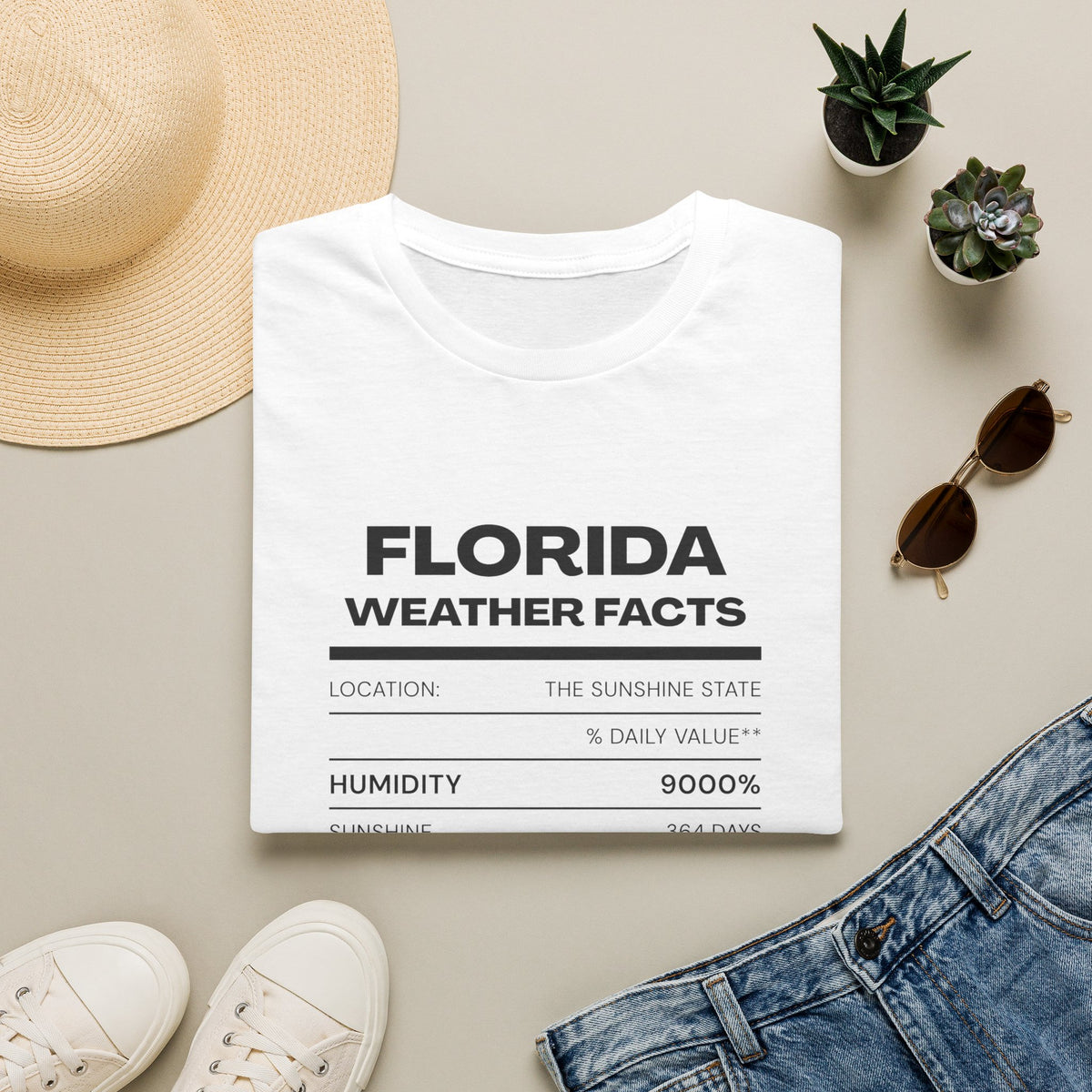 Florida Weather Facts T-Shirt | Humidity 9000% Graphic Tee