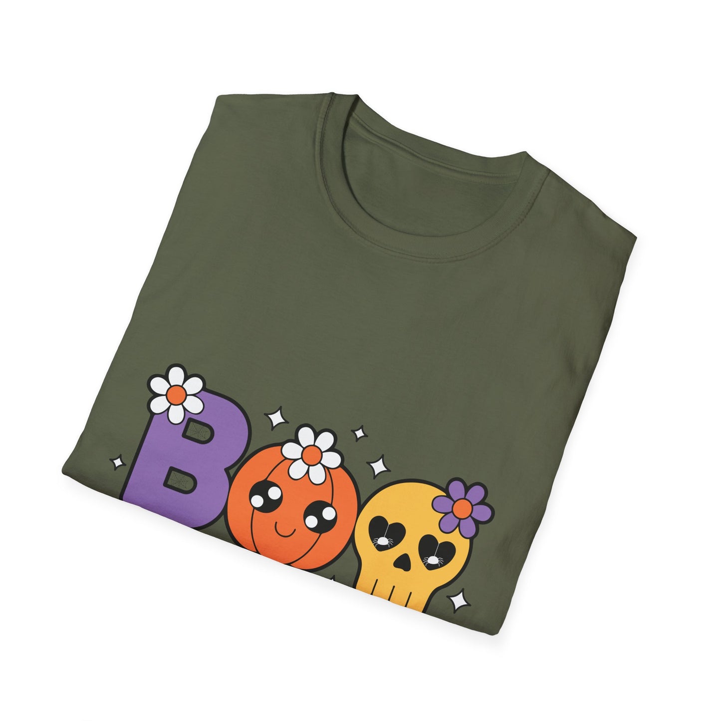 Whimsical Halloween T-Shirt with Boo Design, Cute Graphic Tee, Fall Fashion, Gift for October Birthdays, Spooky Season Apparel