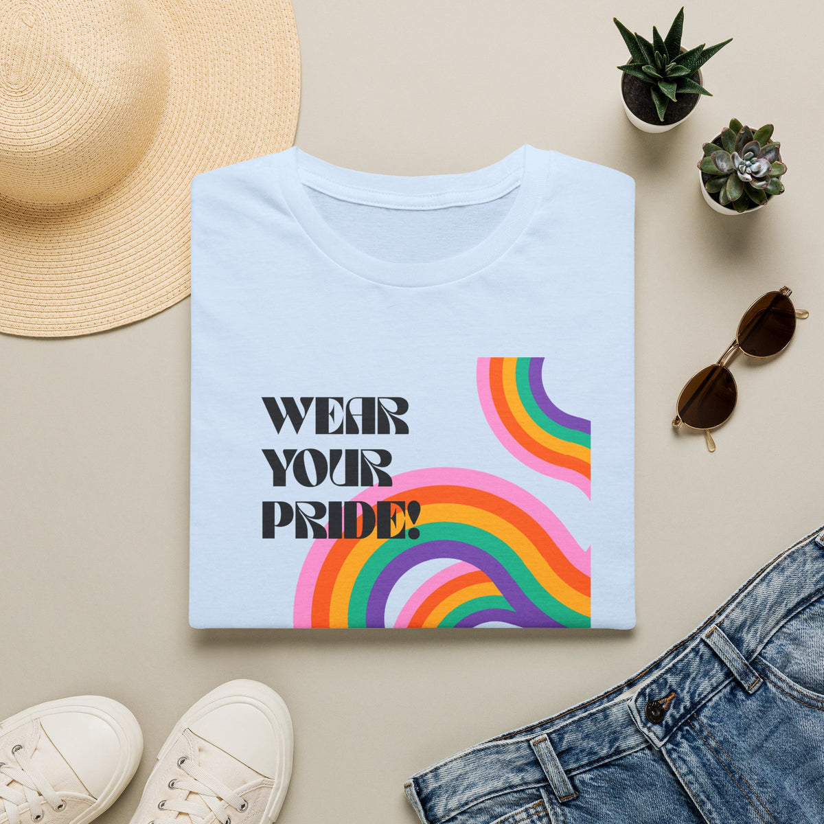 Wear Your Pride T-Shirt | Rainbow Waves LGBT Pride Tee