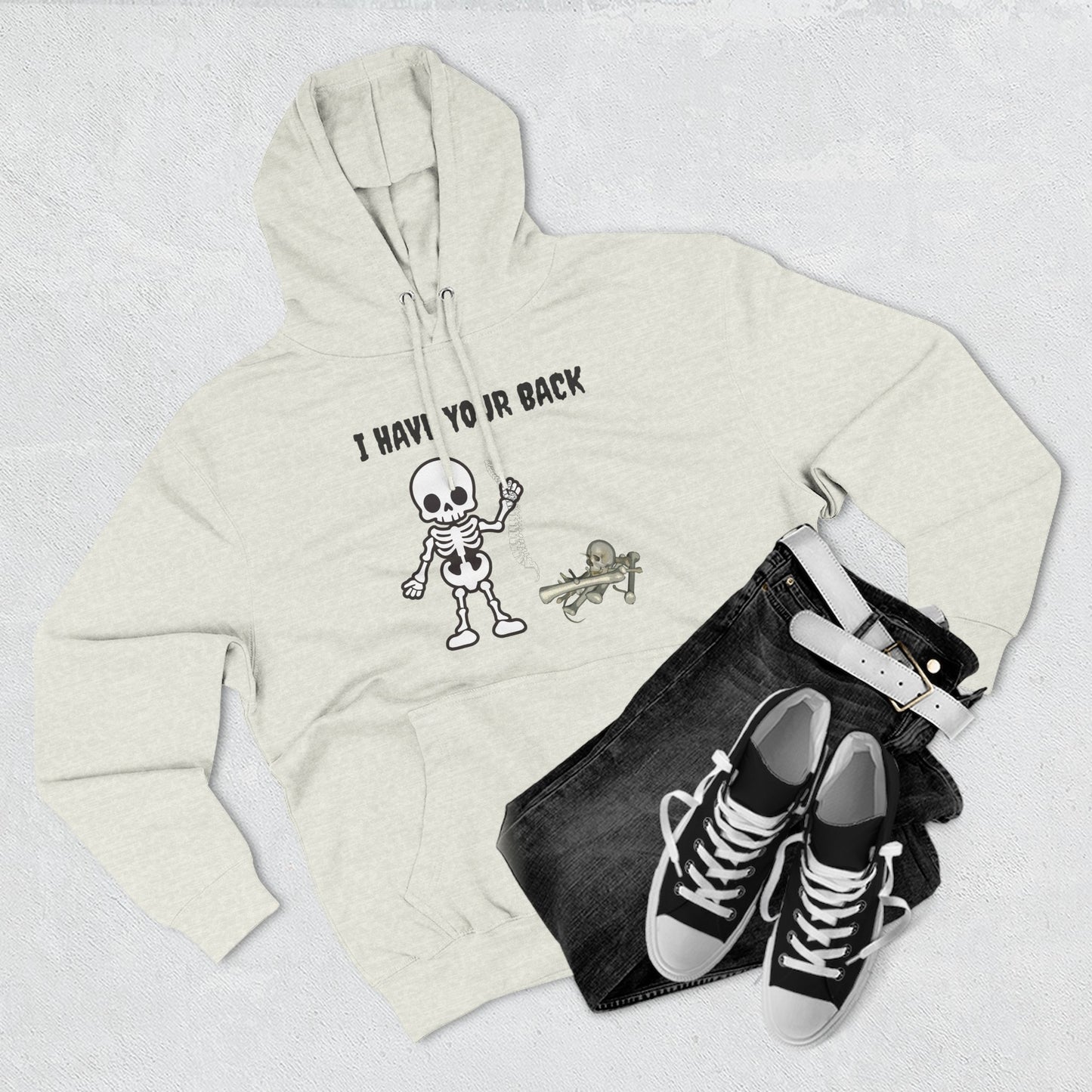 Skeleton Support Fleece Hoodie, Funny Sweatshirt, Unique Gift for Halloween, Cozy Fall Wear, Unisex Hoodie