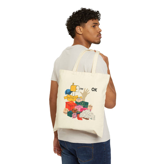 Whimsical Cotton Canvas Tote Bag - Fun Gift, Perfect for Grocery Shopping, Beach, Eco-Friendly, Holiday Present