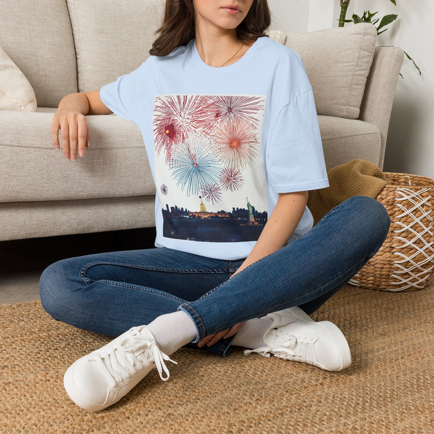 Fireworks Burst T-Shirt | Patriotic Sparkler Celebration Tee