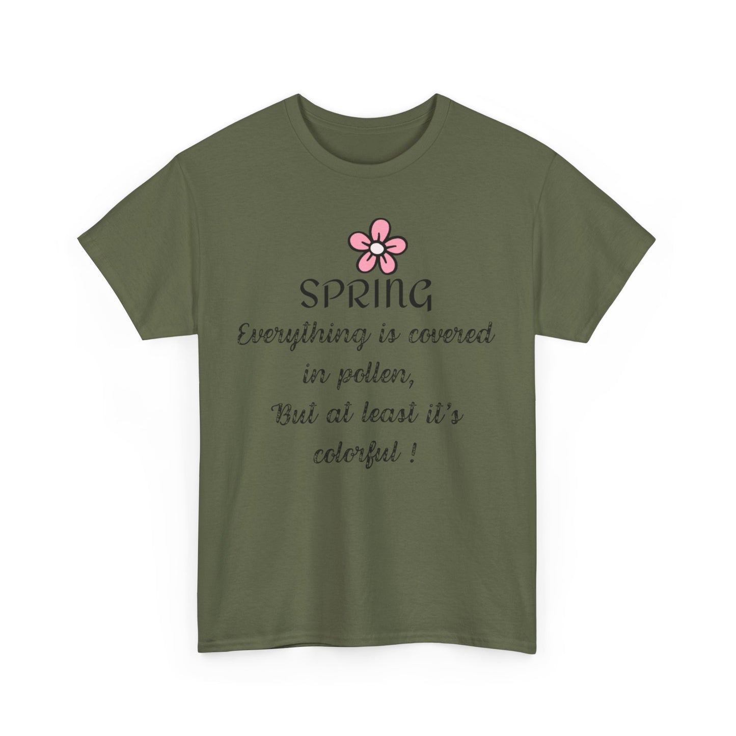 Spring-Themed Unisex Heavy Cotton Tee, Fun Tee for Seasonal Celebrations, Gift for Plant Lovers, Cute Spring Outfit, Colorful Spring Fashion