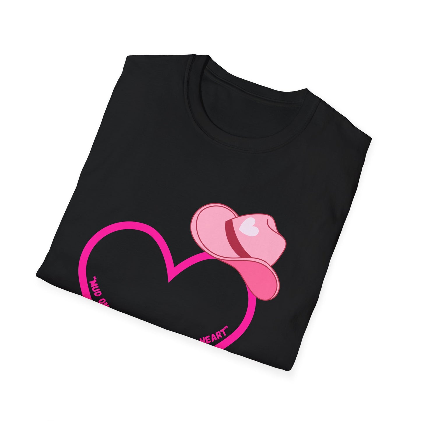 Pink Cowboy Hat Heart T-Shirt | Western Heart Graphic Tee