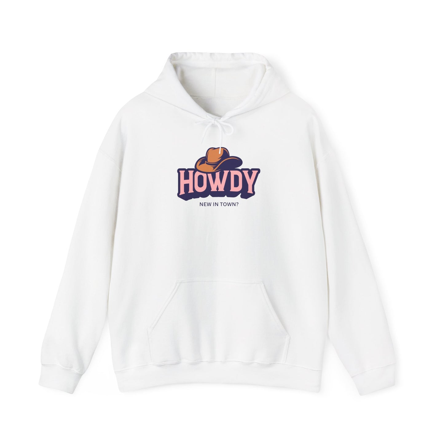 Howdy Cowboy graphic Hoodie | Western hat illustration, retro script
