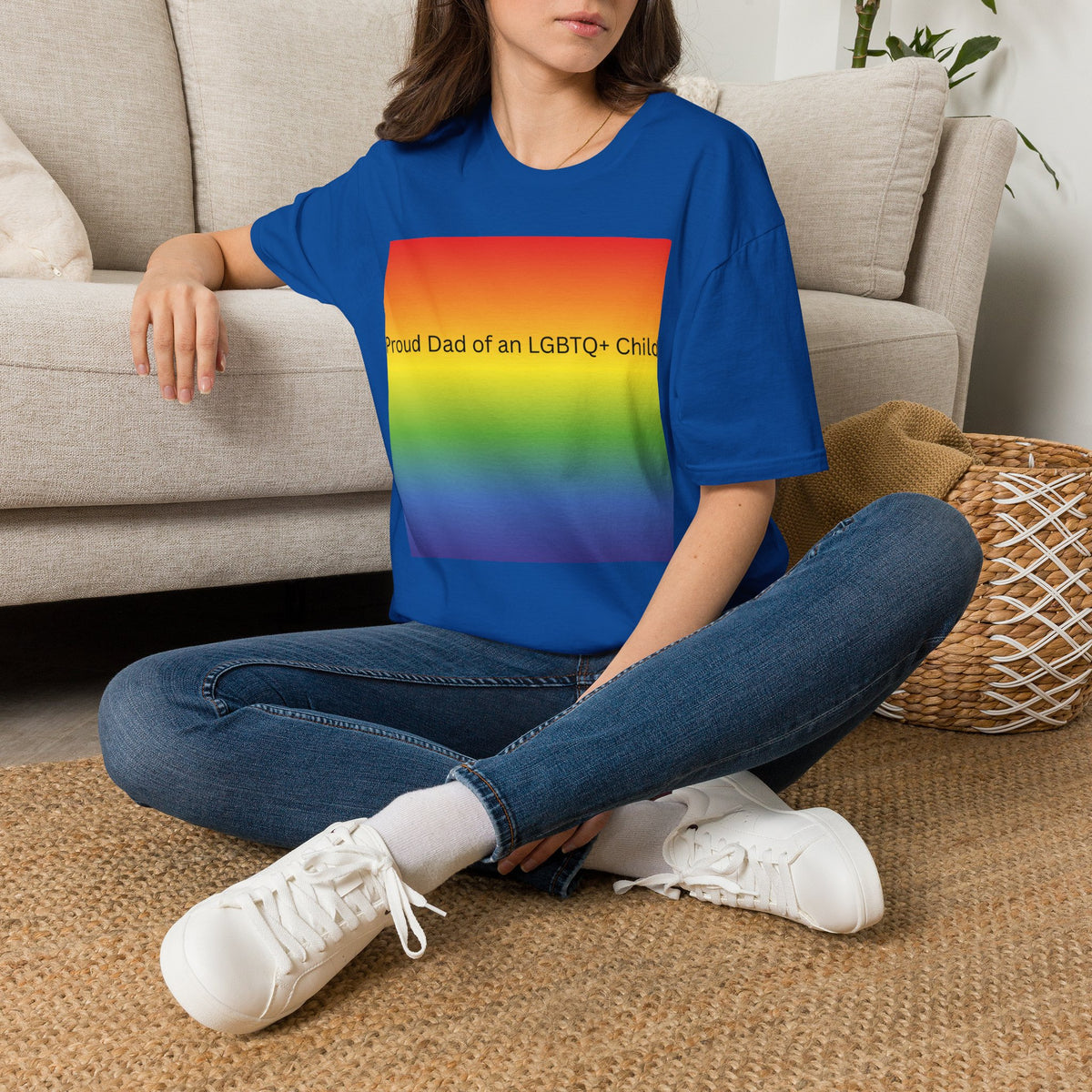Proud Dad of an LGBTQ+ Child T-Shirt | Rainbow Pride Tee