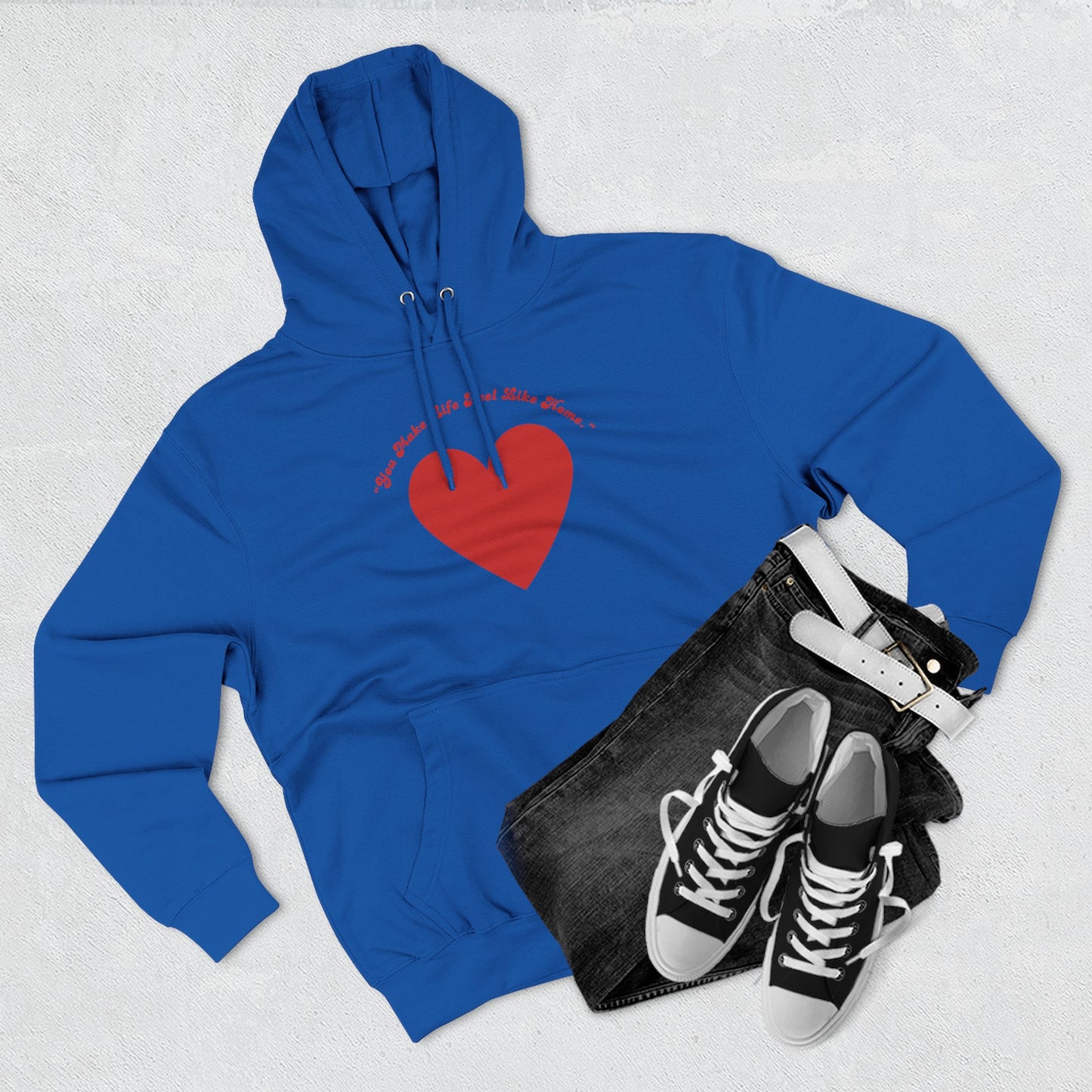 Red Heart Illustration Hoodie | Simple Minimal Love Graphic