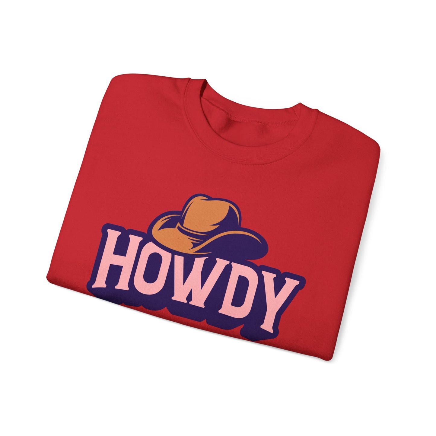 Howdy Cowboy Hat crewneck sweatshirt | Western graphic, New in Town text