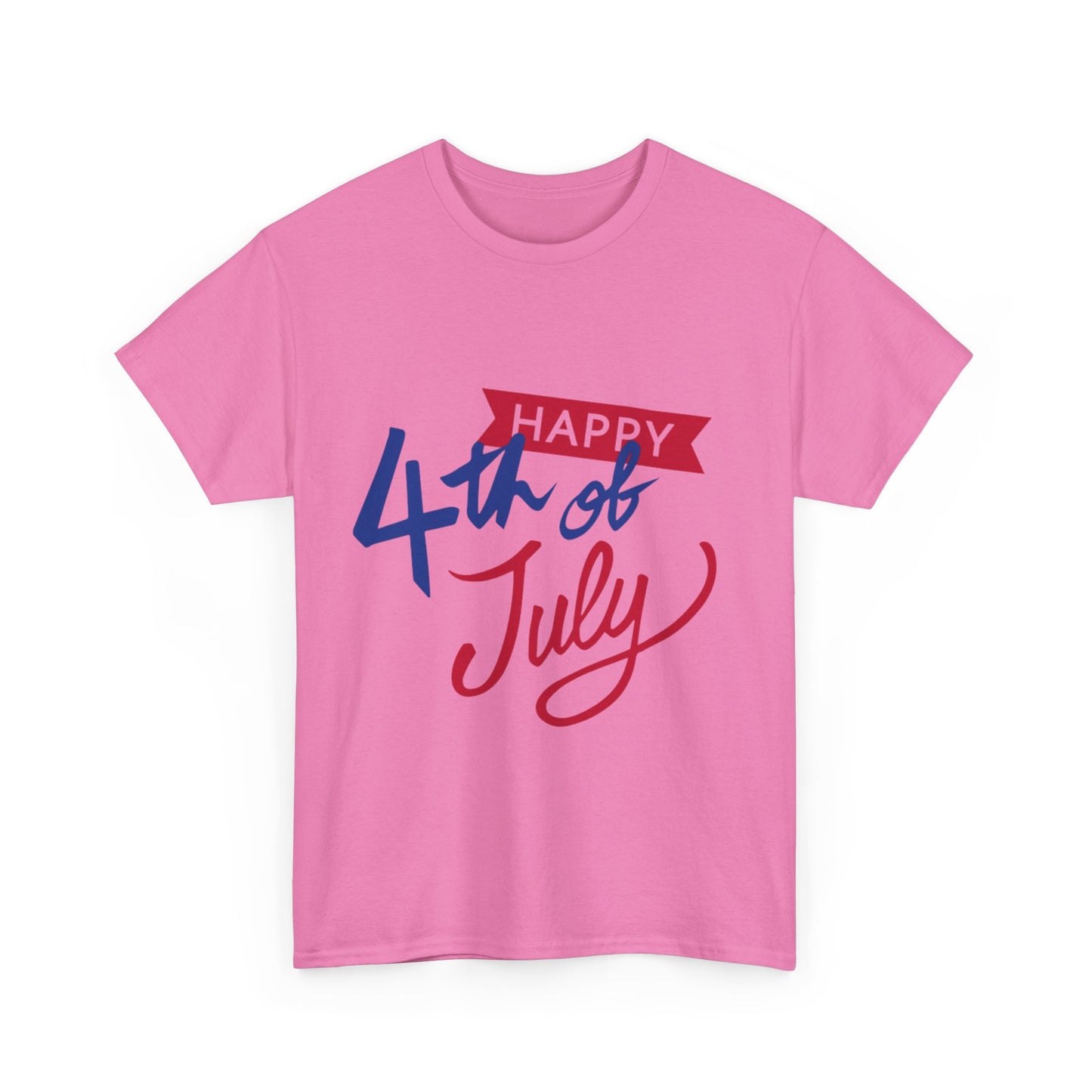 Happy 4th of July Unisex Heavy Cotton Tee, Patriotic Shirt, Independence Day Wear, Summer Celebration Top, Unisex Tee for BBQs