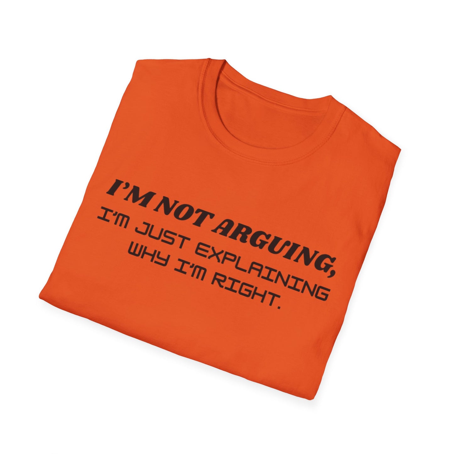 I'm Not Arguing Unisex Softstyle T-Shirt, Funny Quote Tee, Gift for Friends, Humor T-Shirt, Casual Wear, Everyday T-Shirt