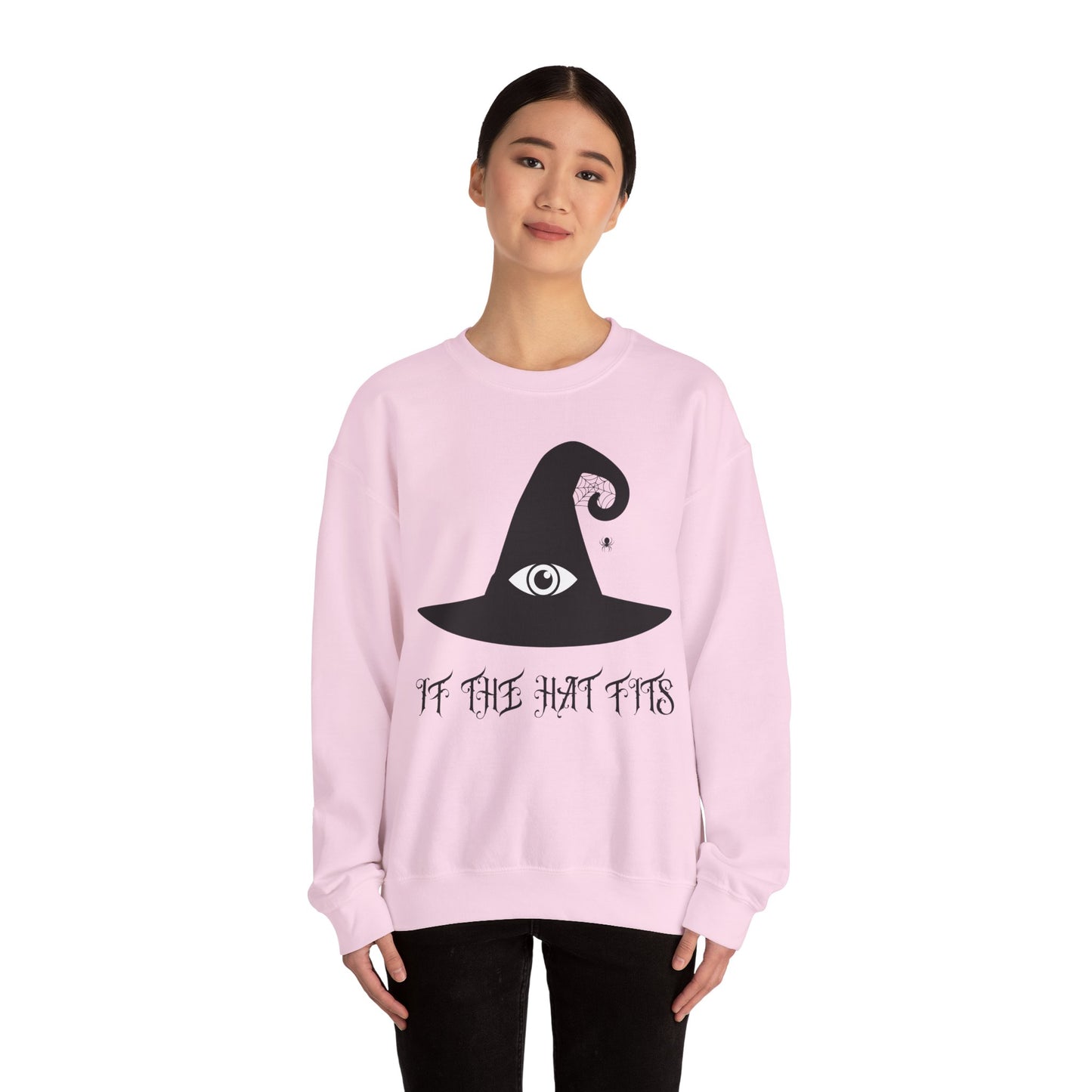 Halloween Unisex Sweatshirt - If The Hat Fits, Cozy Fall Wear, Witchy Vibe Apparel, Perfect for Spooky Season, Gift for Occasions