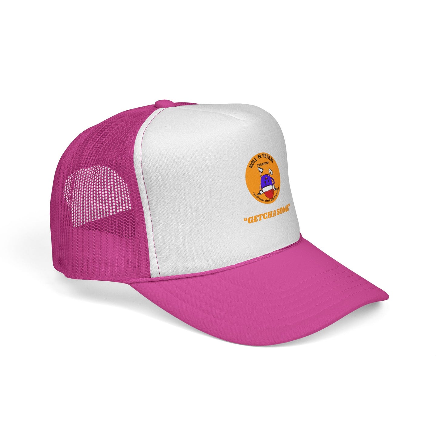 Roll R Rean's Ranch logo Trucker Cap | Red Mesh Trucker Hat