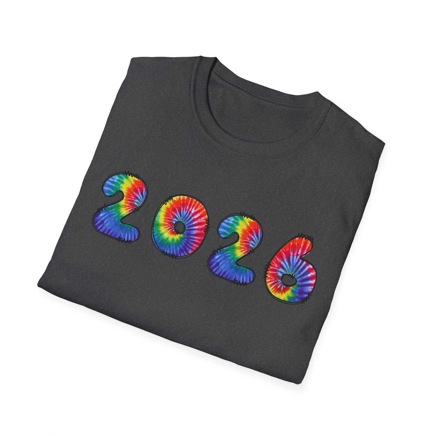 Tie Dye 2026 T-Shirt | Colorful Swirl Number Tee