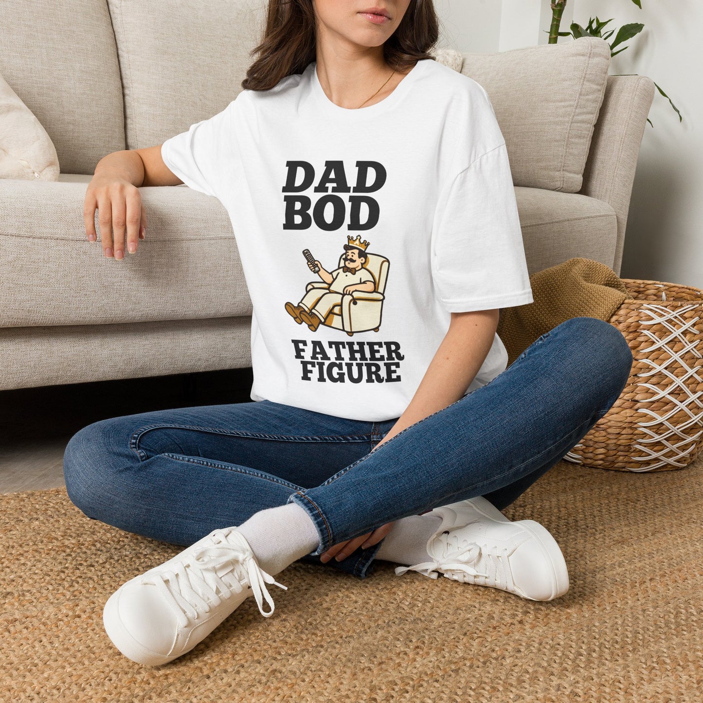 Dad Bod King illustration T-Shirt | Father Figure typography tee