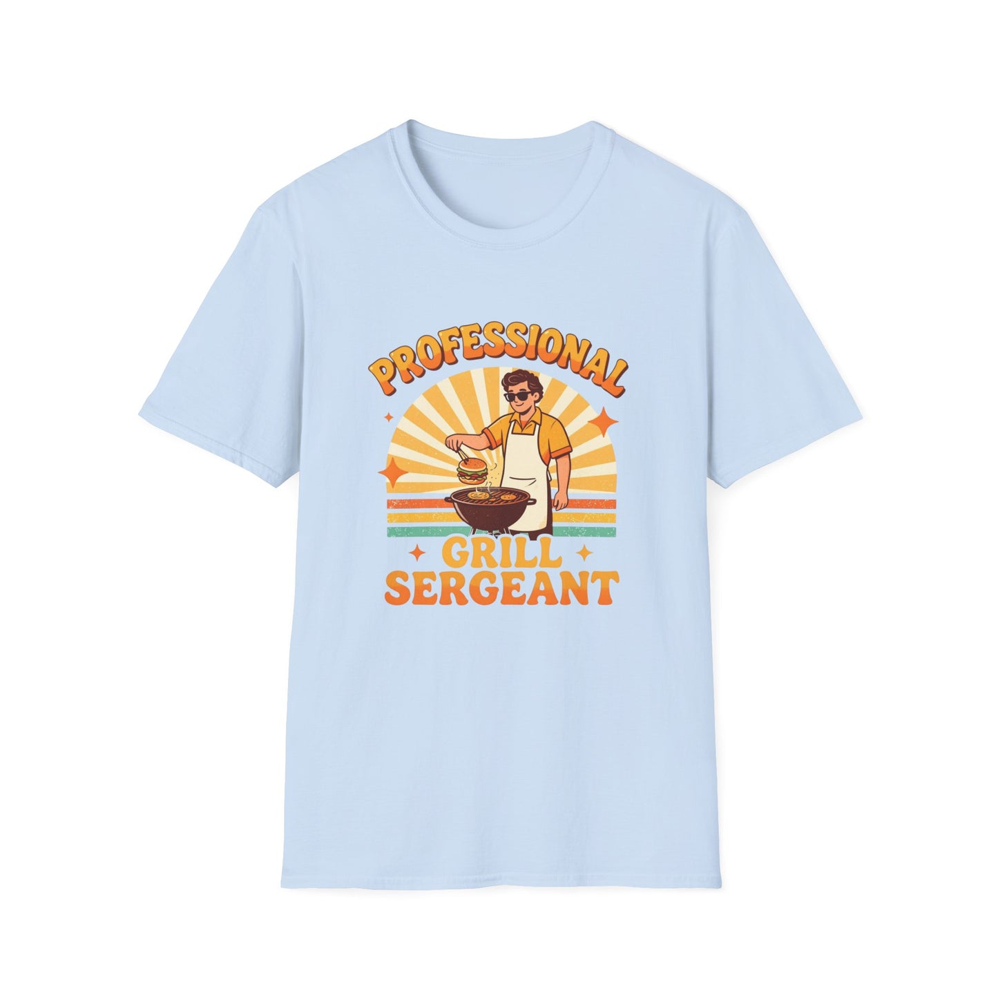 Professional Grill Sergeant T-Shirt | BBQ Chef Illustration