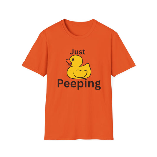 Just Peeping Duck T-Shirt, Fun Graphic Tee, Gift for Duck Lovers, Casual Apparel, Cute Gift for Birthdays