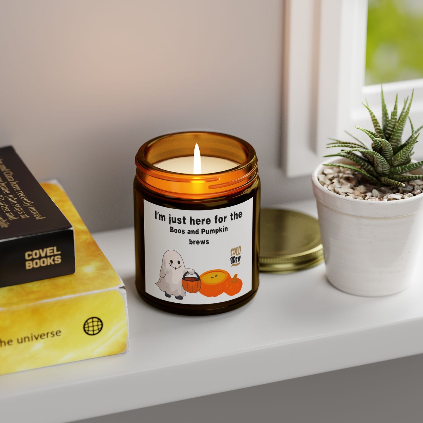 Halloween Scented Candle, Ghost Pumpkin Design, Cozy Home Decor, Fall Treats Gift, Autumn Vibes, Relaxation Candle