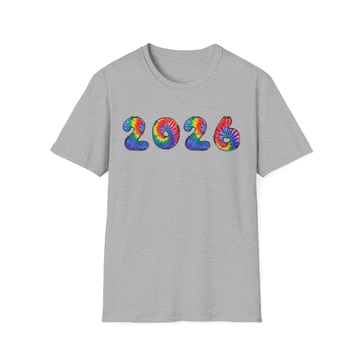 Tie Dye 2026 T-Shirt | Colorful Swirl Number Tee