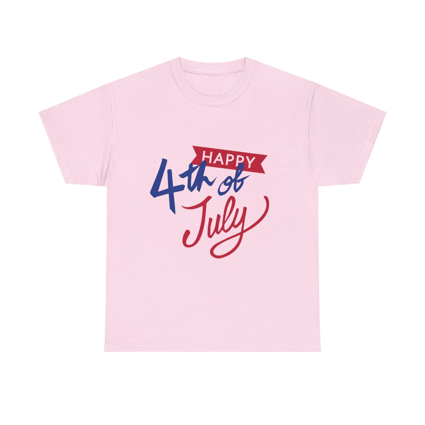 Happy 4th of July Unisex Heavy Cotton Tee, Patriotic Shirt, Independence Day Wear, Summer Celebration Top, Unisex Tee for BBQs