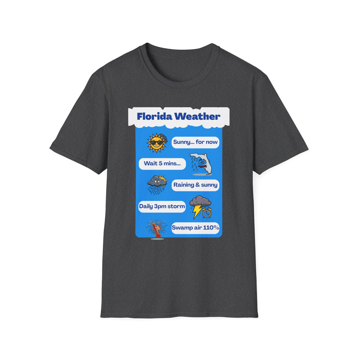 Florida Weather T-Shirt | Sunny... for now text graphic