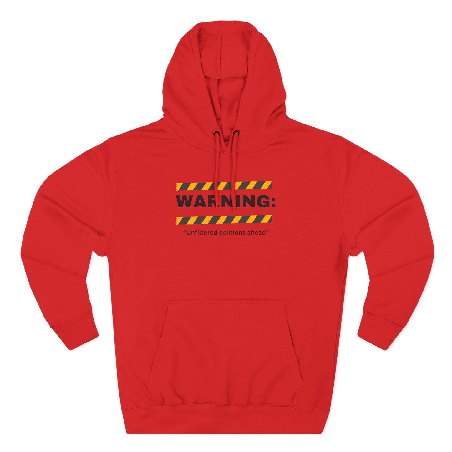 Warning: Unfiltered Opinions Ahead Hoodie | Humor, Caution Tape Design