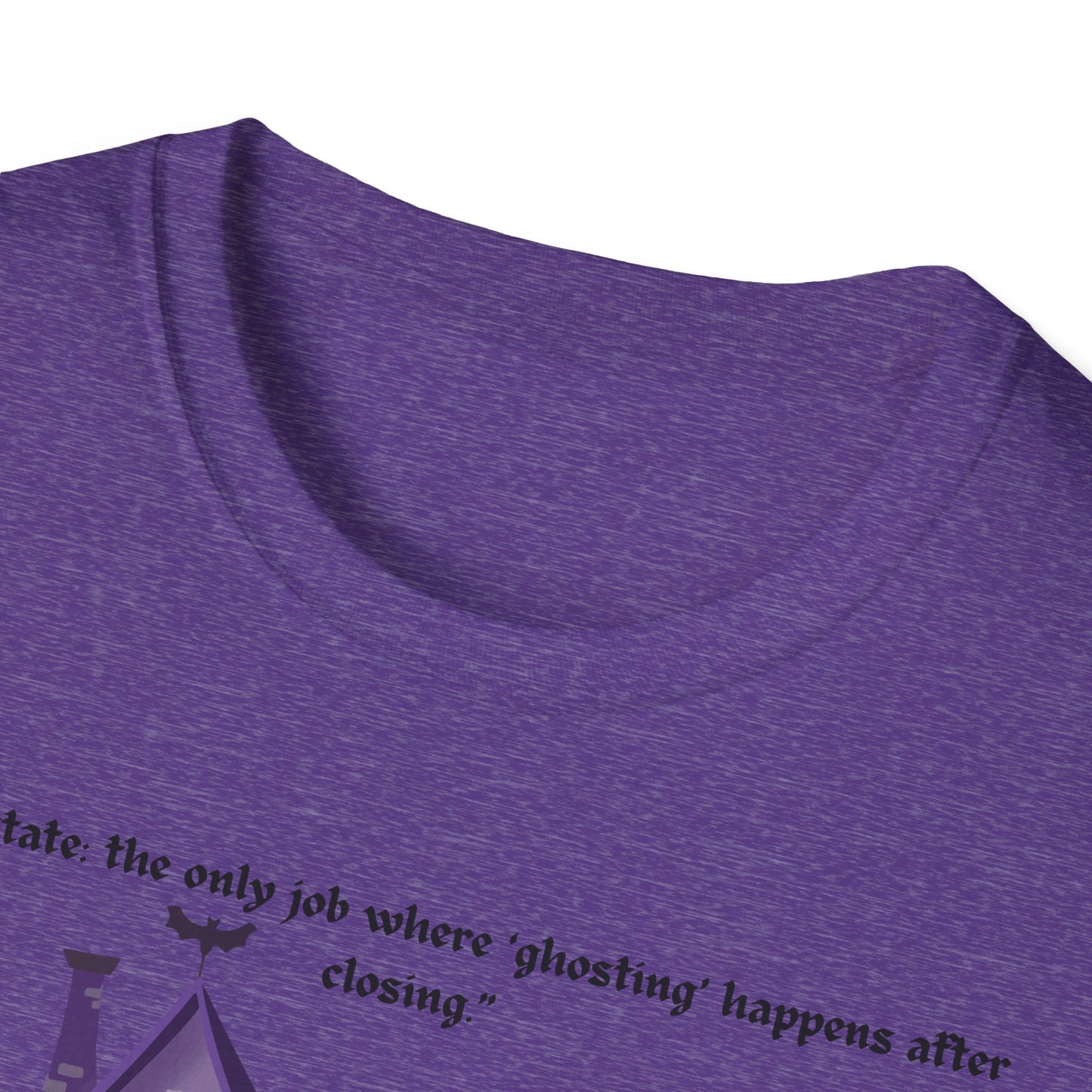 REAL ESTATE Halloween Haunted House T-Shirt, Unisex Softstyle Tee, Spooky Shirt, Fall Festivities, Trick or Treat Apparel