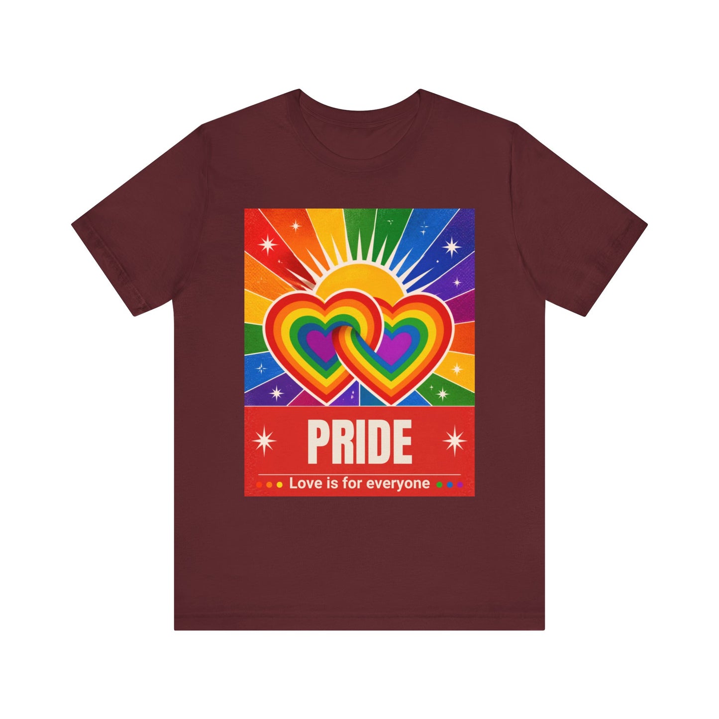Rainbow Double Hearts Pride Tee | Love Is For Everyone